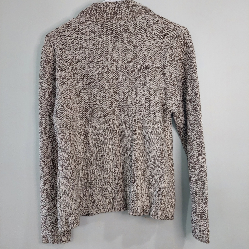 Tally-Ho cardigan sweater Medium Vintage brown tan knit snap front - Picture 6 of 7